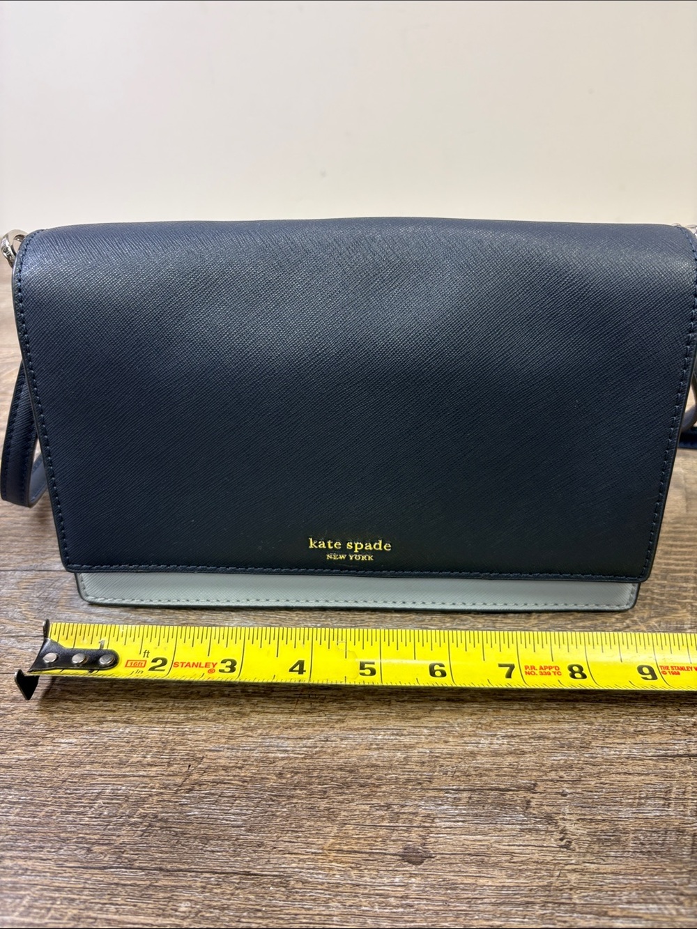 Kate Spade New York Navy Blue Colorblock Chain Crossbody Shoulder Bag - Picture 13 of 15